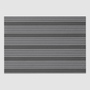 Grey and charcoal five stripes pattern tissue paper
