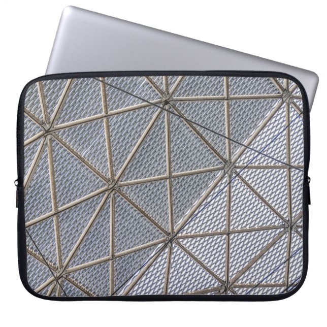 Grey and clear digital laptop sleeve (Front)