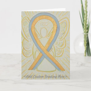 Grey and Gold Awareness Ribbon Angel Custom Card
