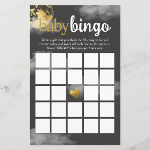 Grey and Gold Baby Bingo Baby Shower Game