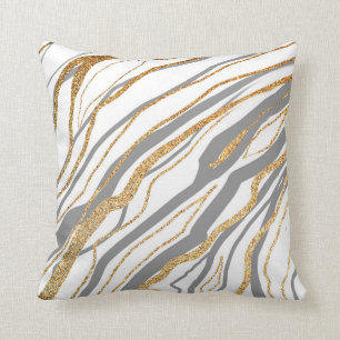 Grey and Gold Marble Cushion