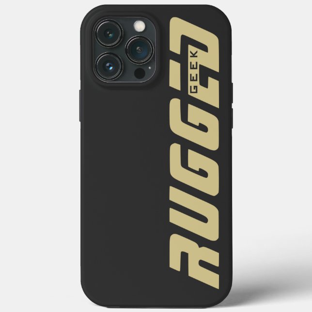 grey and gold RUGGED GEEK Case-Mate iPhone Case (Back)