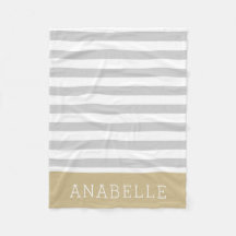 Grey and Gold Stripes Monogram | Editable Colours