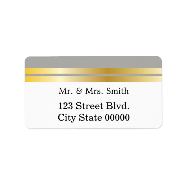 Grey and Gold Trim Label (Front)