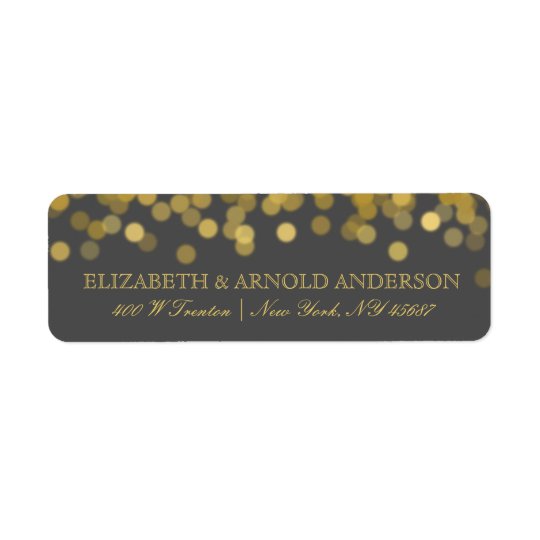 Grey and Gold Twinkle Modern Return Address Labels