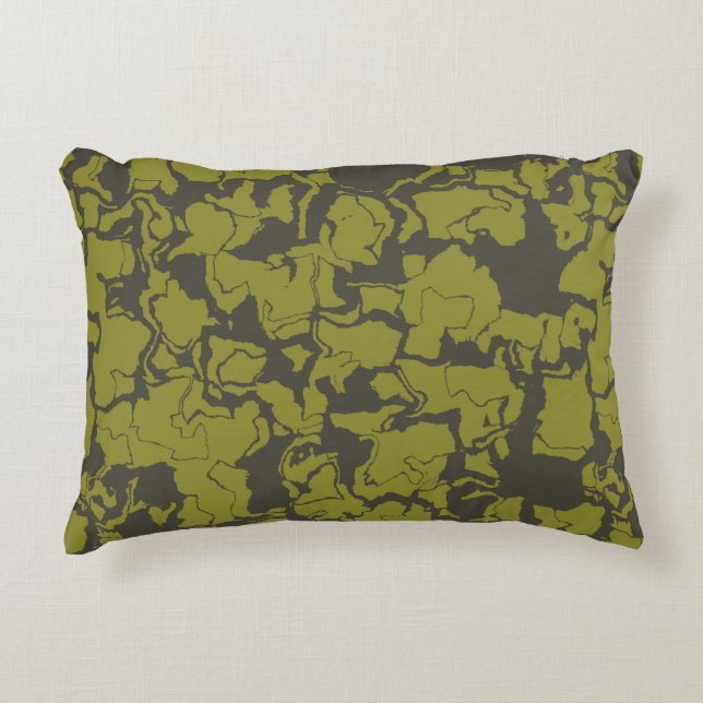 Grey and Green abstract Decorative Cushion (Front)