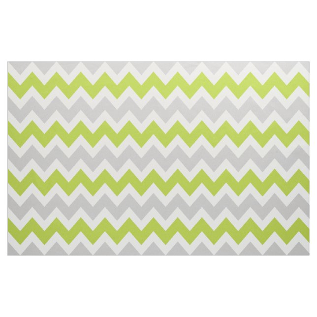 Grey and Green Modern Chevron Large Scale Fabric (Yard)
