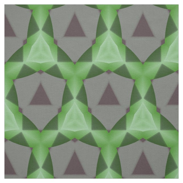 Grey and Green Pattern Fabric (Swatch)