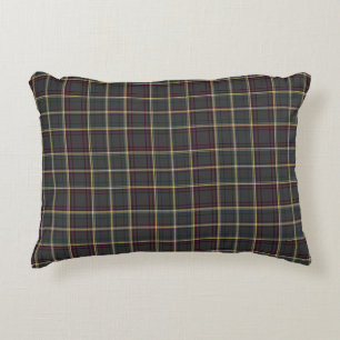Grey and Green Tartan Plaid Decorative Cushion