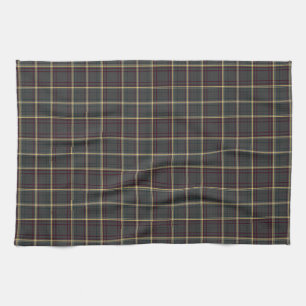 Grey and Green Tartan Plaid Tea Towel