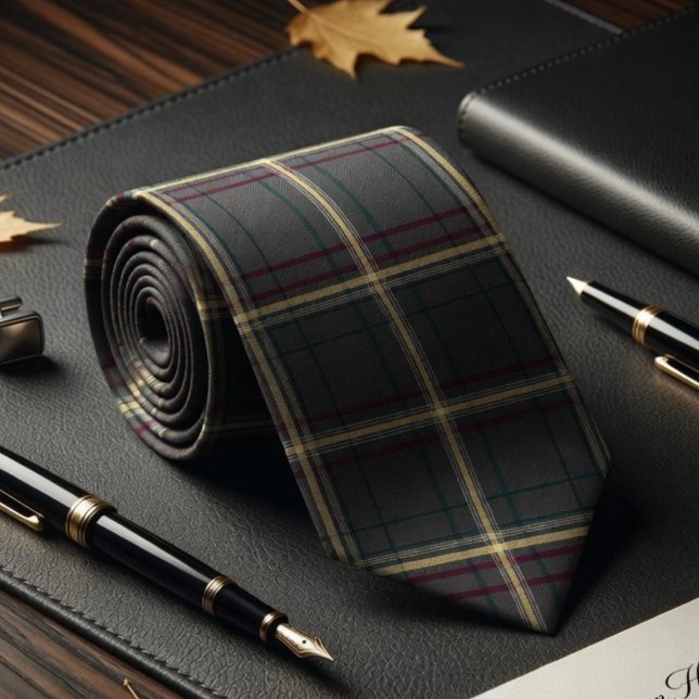 Grey and Green Tartan Plaid Tie (Creator Uploaded)