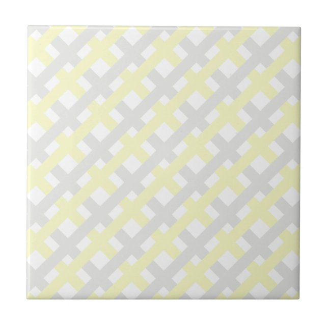 Grey And Illuminating Stripes Ceramic Tile (Front)
