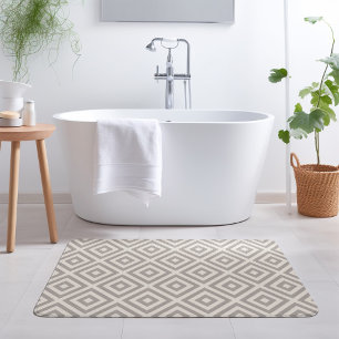 Grey and Ivory Diamond Modern Farmhouse Bath Mat