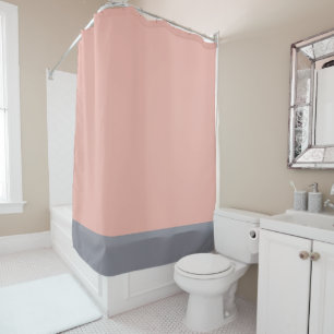 Grey and Light Coral Shower Curtain