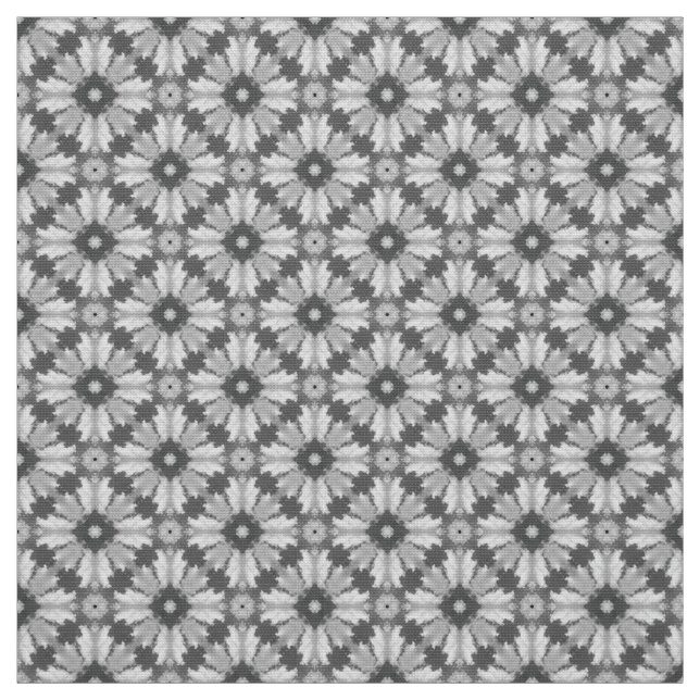 Grey and Light Grey Tiles pattern Fabric (Swatch)