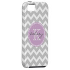 Grey and Lilac Chevron Custom Monogram
