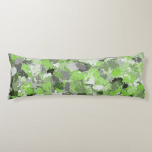 Grey and Lime Green Paintballs Body Cushion