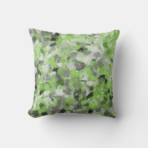 Grey and Lime Green Paintballs Cushion