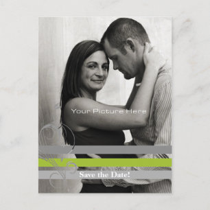 Grey and Lime Photo Card Save The Date