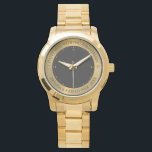 Grey and metallic silver 50th wedding Anniversary Watch<br><div class="desc">Metallic silver grey texture image with a dark grey background,  customisable text for 50th wedding anniversary.
White and gold heart diamonds images as a design accent. Perfect gift for a couple's celebration gold wedding anniversary.</div>