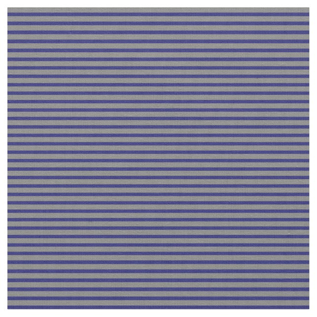 Grey and Midnight Blue Coloured Stripes Fabric (Close Up)