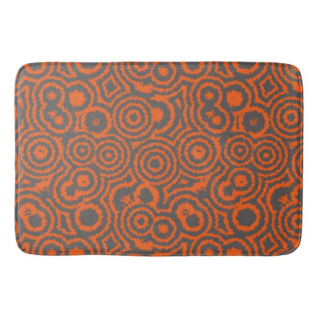 Grey and Orange   Bath Mat (Front)