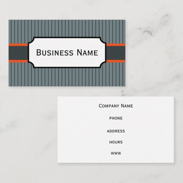 Grey and Orange Business Card (Front/Back)