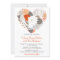 Grey and Orange Heart Flowers Wedding Invitation