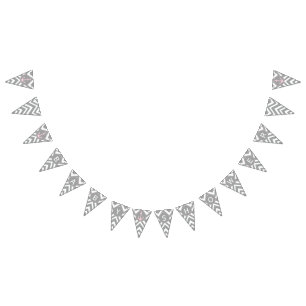 Grey and Pastel Pink Chevron Nautical Baby Shower Bunting