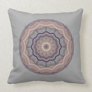 Grey And Peach Knit-like Round Cushion