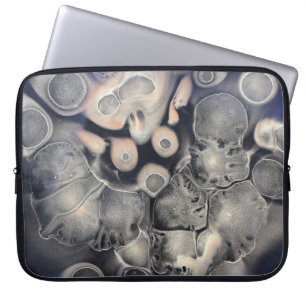 Grey and pink abstract artwork laptop sleeve