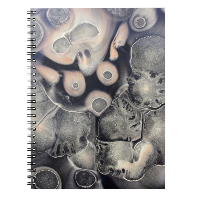 Grey and pink abstract artwork notebook (Front)