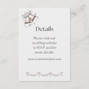 Grey and Pink Bells Details Insert for Invitation
