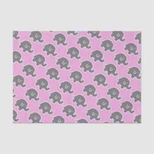 Grey And Pink Elephant Baby Shower Gift Tissue Paper