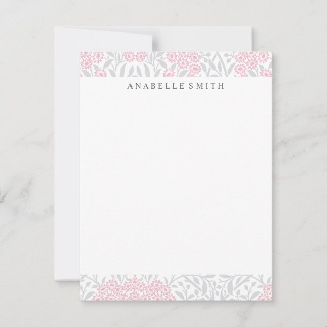 Grey and Pink Floral Damask Pattern (Front)