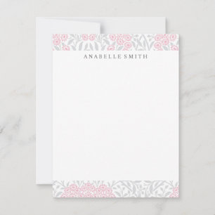 Grey and Pink Floral Damask Pattern