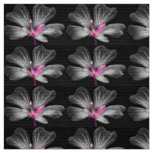 Grey and Pink Flower Fabric