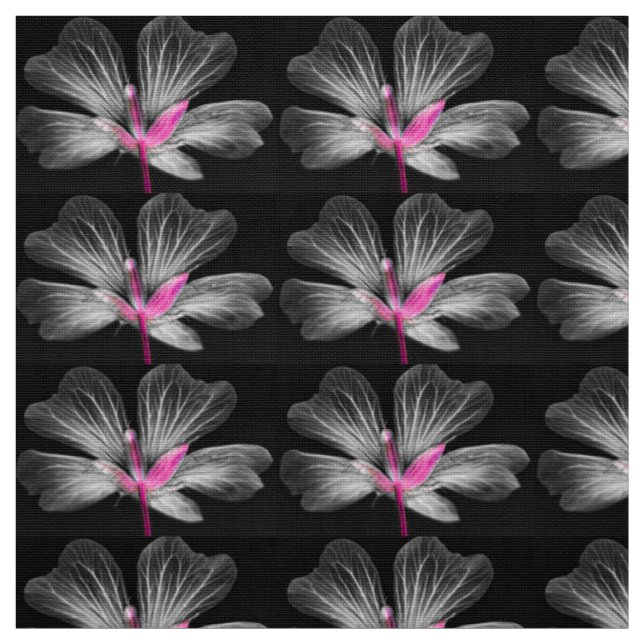 Grey and Pink Flower Fabric (Swatch)