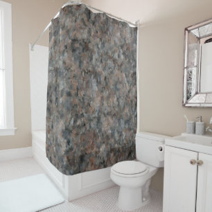 Grey and Pink Granite Shower Curtain
