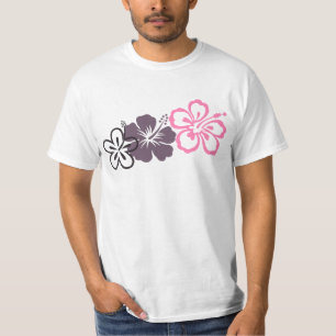 grey and pink hibiscus Hawaiian theme T-Shirt