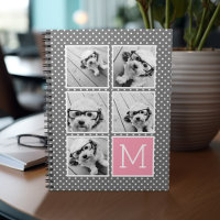 Grey and Pink Instagram 5 Photo Collage Monogram
