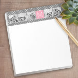 Grey and Pink Instagram 5 Photo Collage Monogram Notepad<br><div class="desc">Pastel and White Polka Dot Pattern - Use five square photos to create a unique and personal gift. Or you can keep the hipster puppy and make a trendy keepsake. If you need to adjust the pictures,  click on the customise tool to make changes.</div>