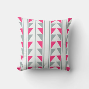Grey and Pink Pattern Cushion