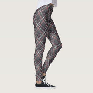 Grey and Pink Plaid Leggings