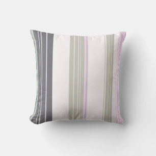 Grey and pink vertical stripes. cushion