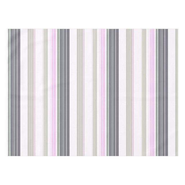 Grey and pink vertical stripes. tablecloth (Front (Horizontal))