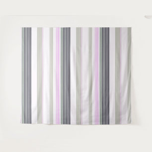 Grey and pink vertical stripes.  tapestry