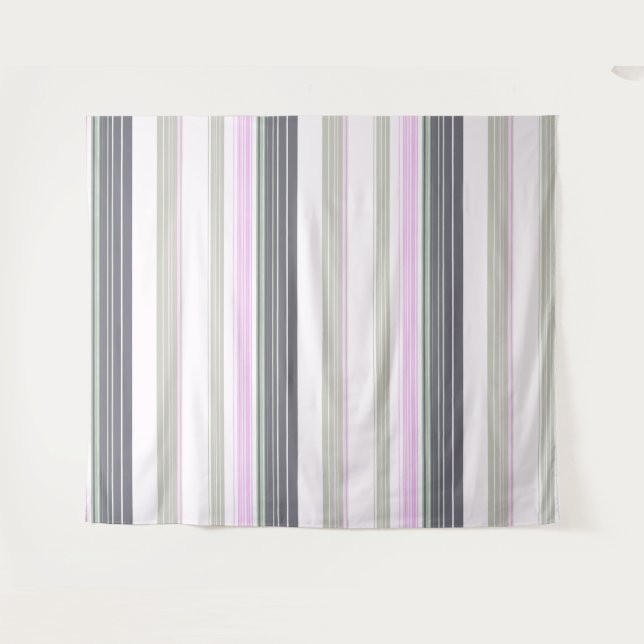 Grey and pink vertical stripes.  tapestry (Front (Horizontal))