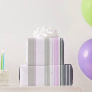 Grey and pink vertical stripes. wrapping paper
