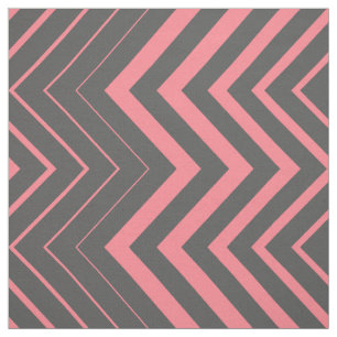 Grey And Pink Zigzag Chevron Fabric
